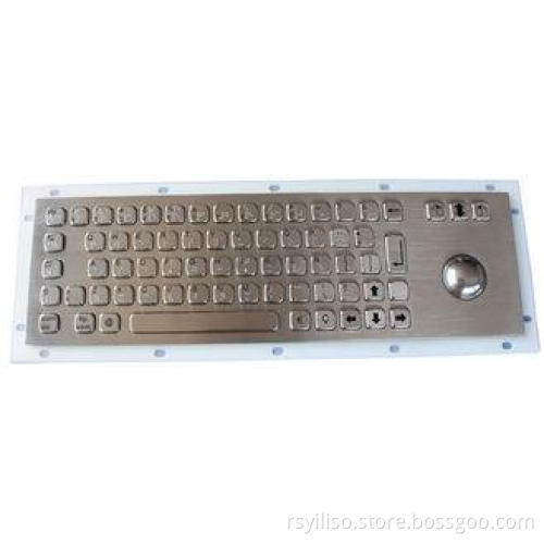 69 keys with trackball kiosk metal keyboard with panel moun